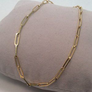 Solid 10K Genuine Real Yellow Gold PaperClip Ankle Bracelet 10'' Long  3mm 3.50g